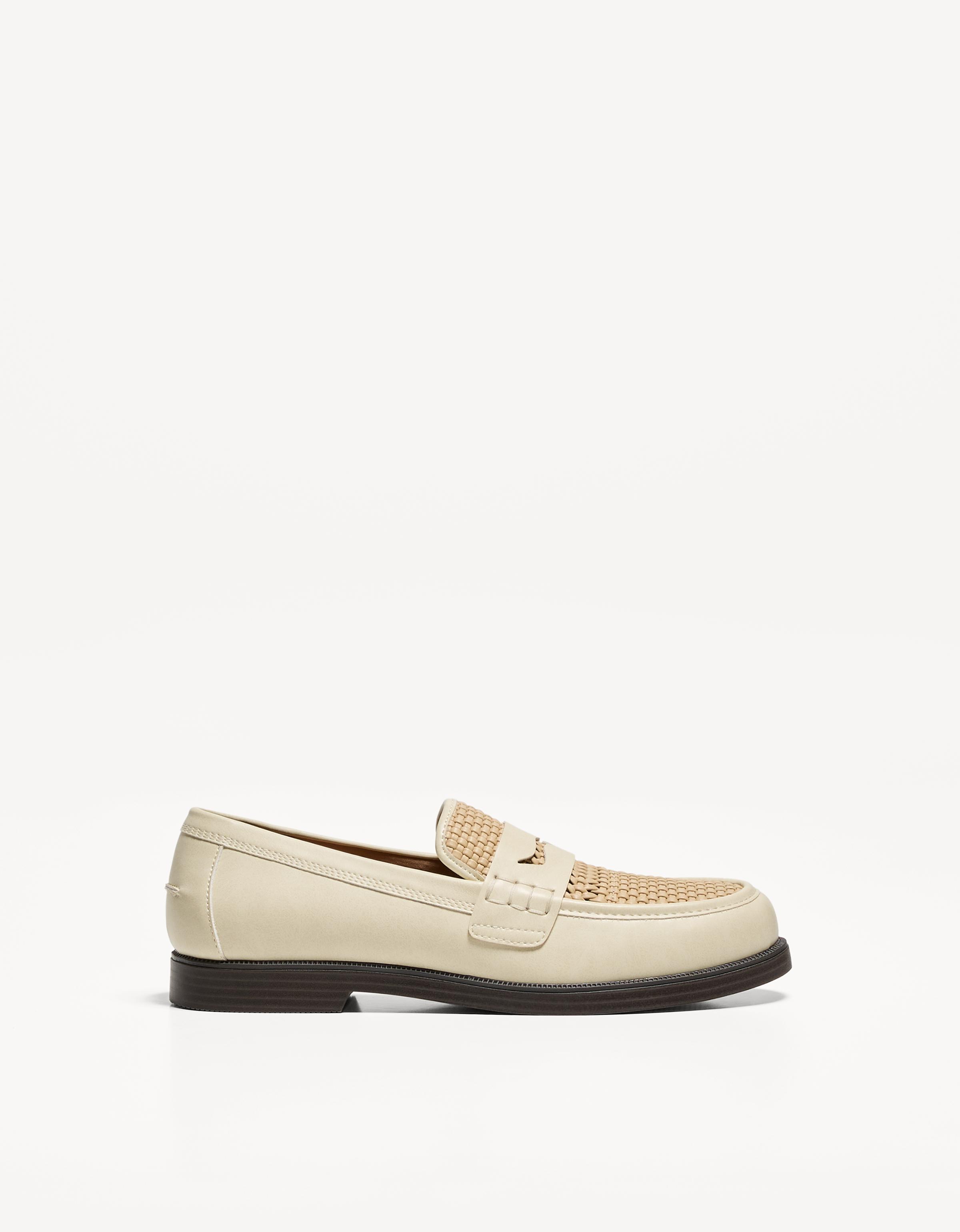 Bershka Mokassins Mit Flechtmuster Herren 44 Beige