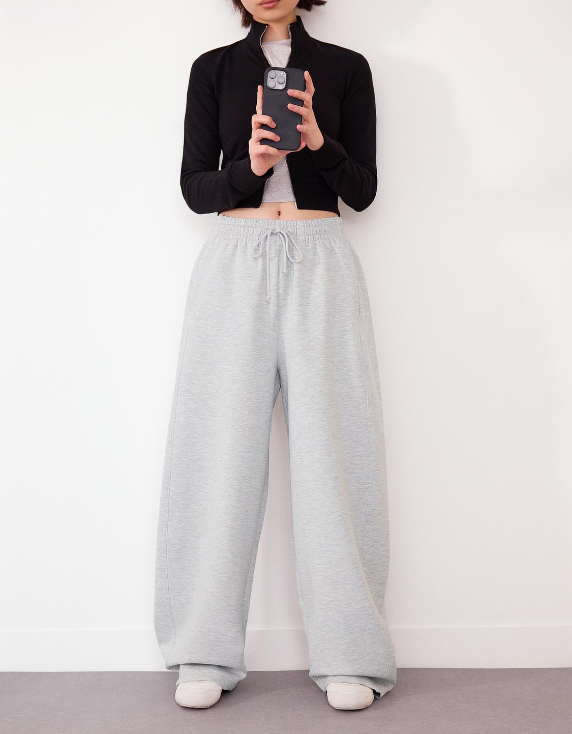 Plush barrel trousers