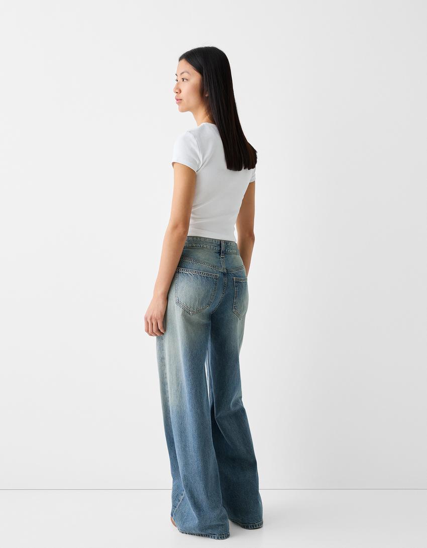 Jean large-Bleu lavé-1