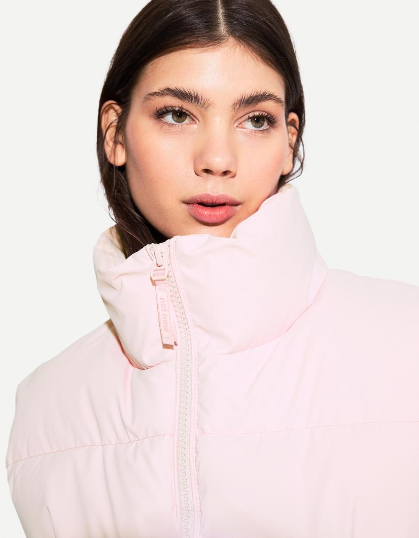 Crop şişme yelek-Pembe-2