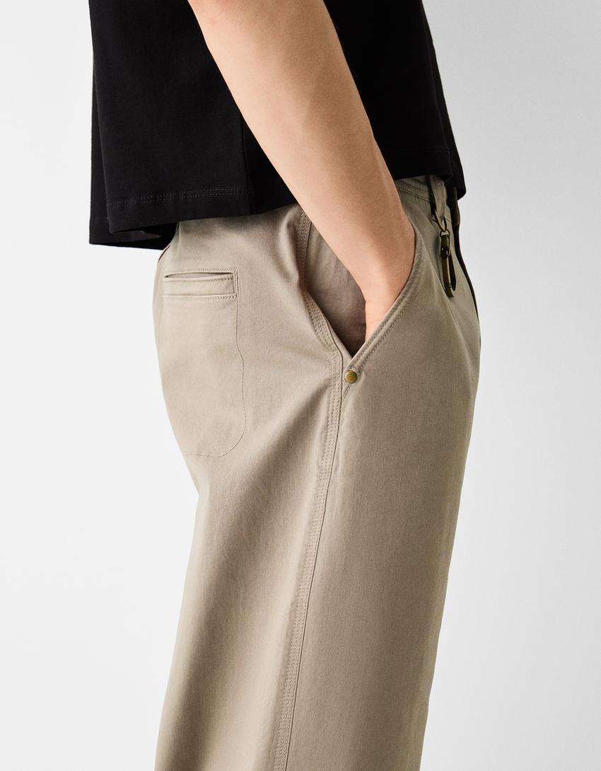 Calças skater fit mosquetão-Caramelo-5