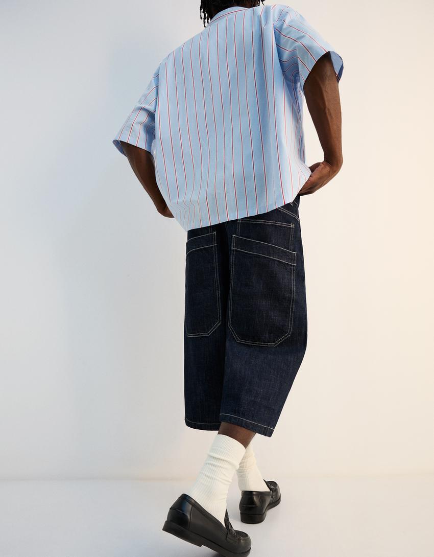 Bermuda jort denim super baggy-Marine-3