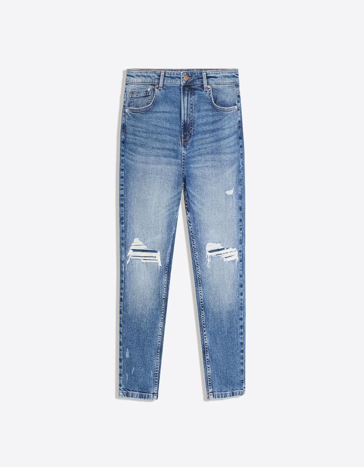 Ripped carrot fit jeans — Blue