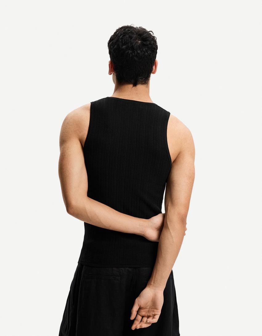 Camiseta tirantes cut-out-Negro-1