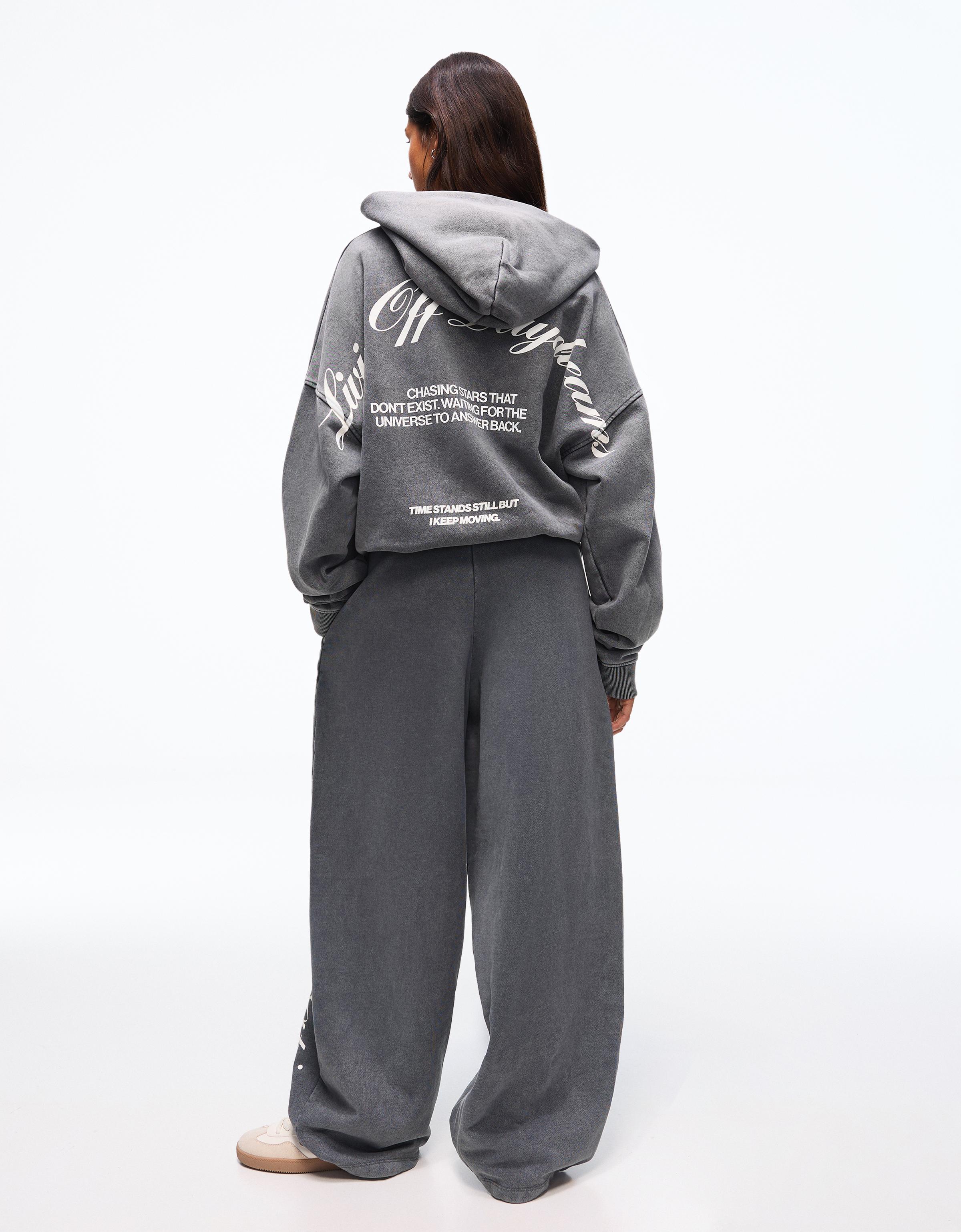 Baskılı barrel fit şardonlu eşofman altı - Görsel 22