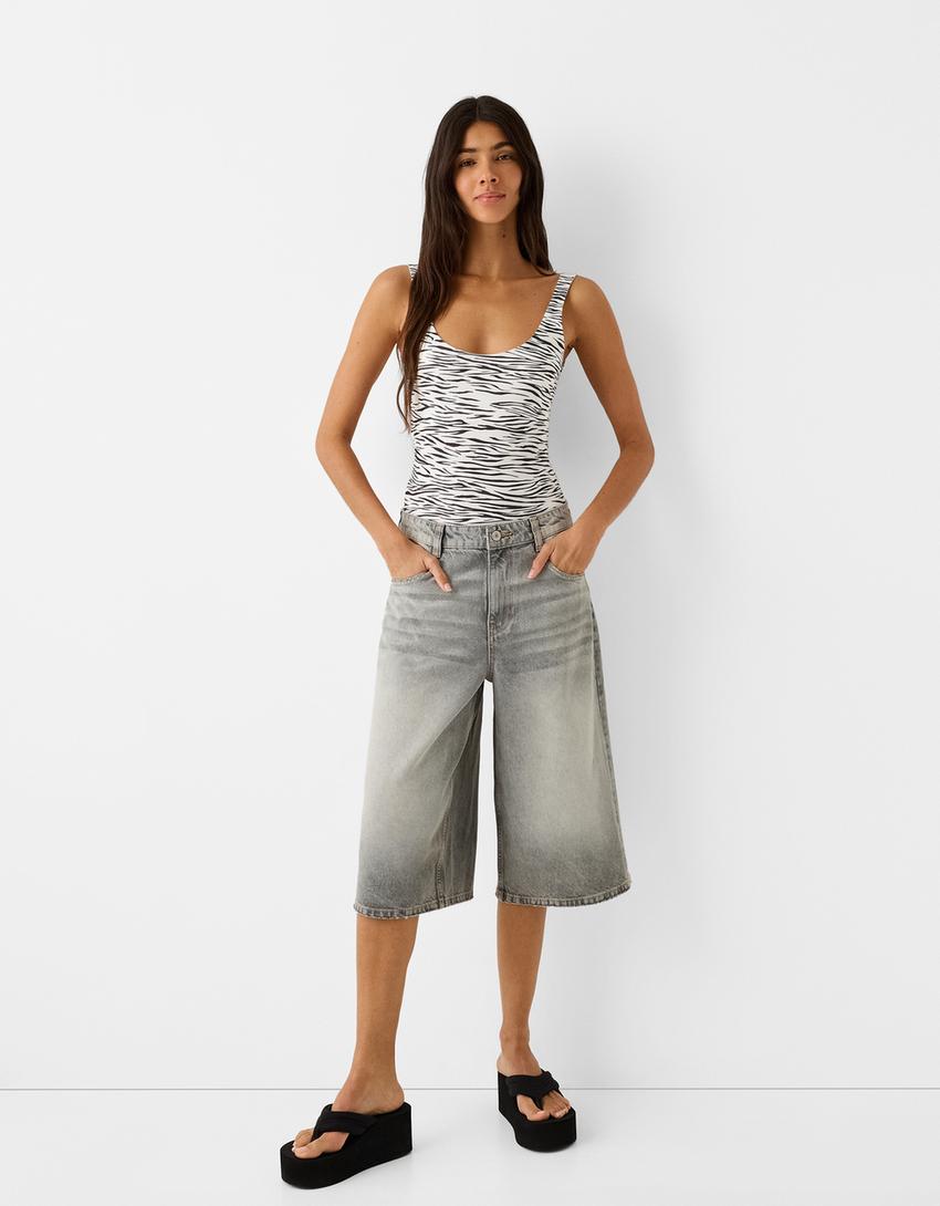 Body bretelles imprimé animal-Blanc-3