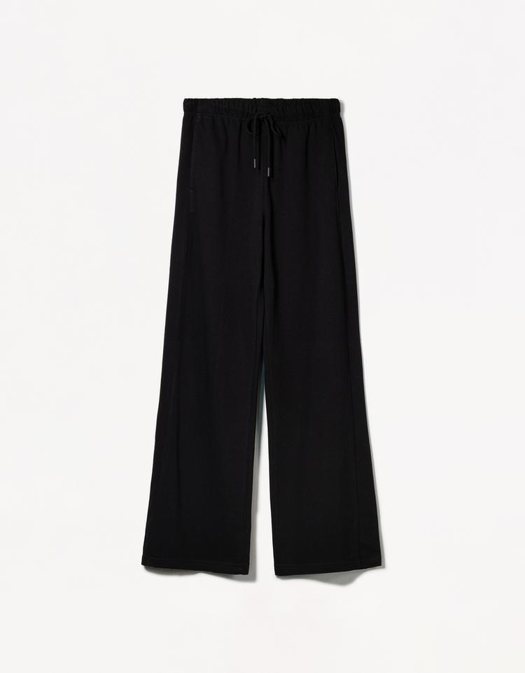 Plush trousers with side seams