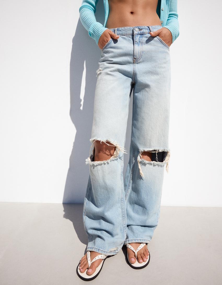 Flat Studded Sandals-WHITE