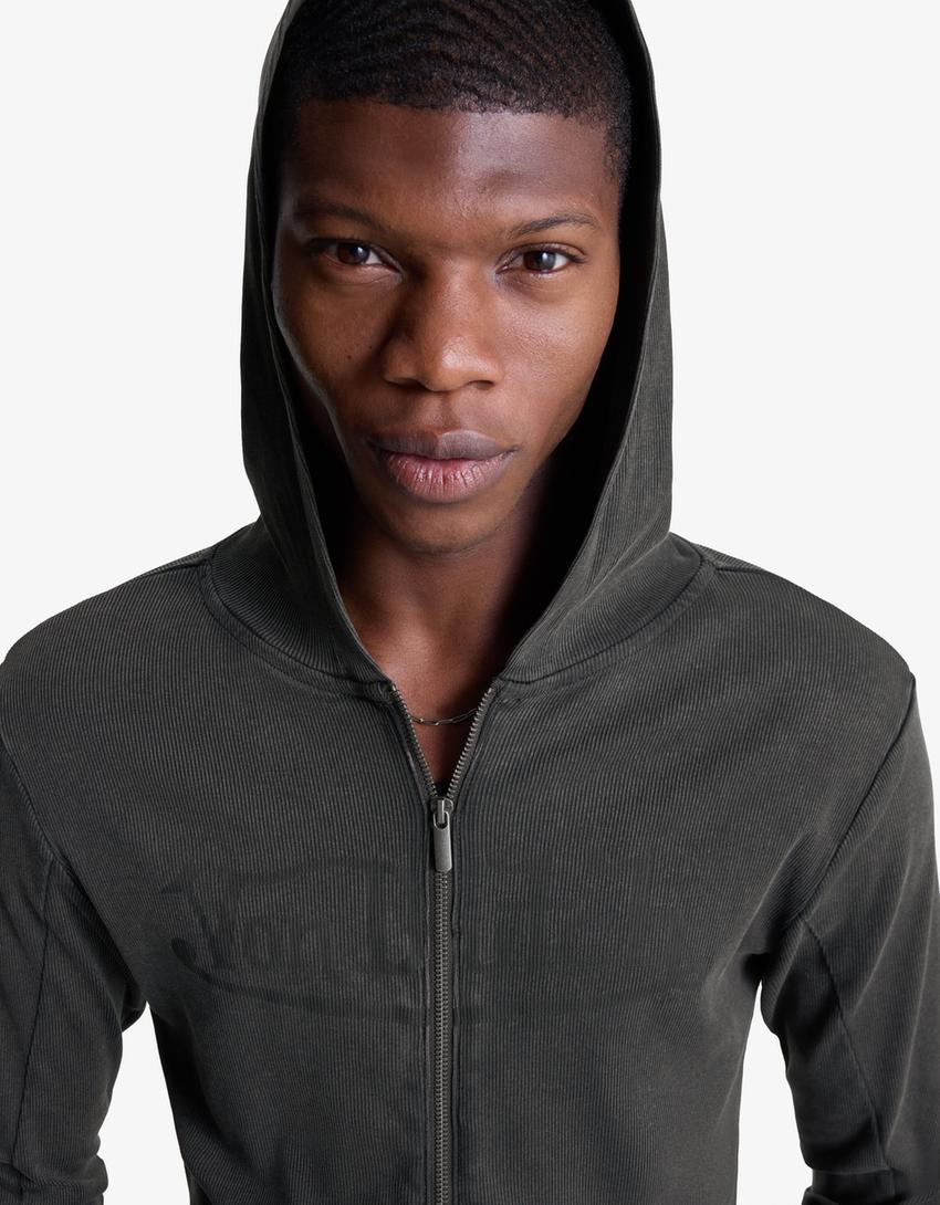 Von Dutch zip-up sweatshirt-Grey-2