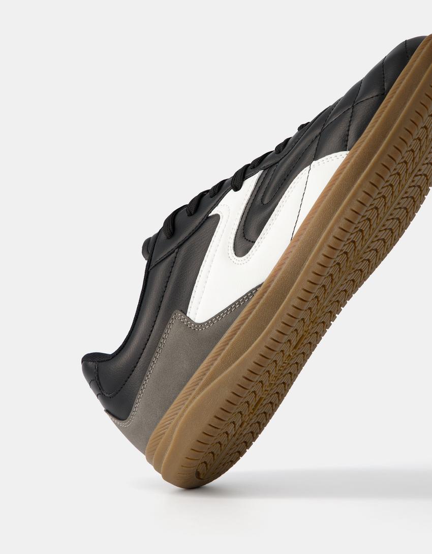 حذاء رياضي طراز كرة قدم ريترو-أسود-2