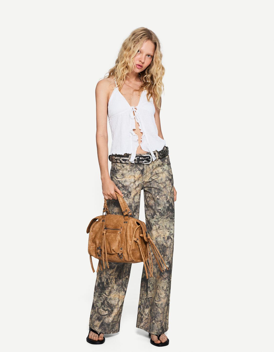 Printed baggy trousers