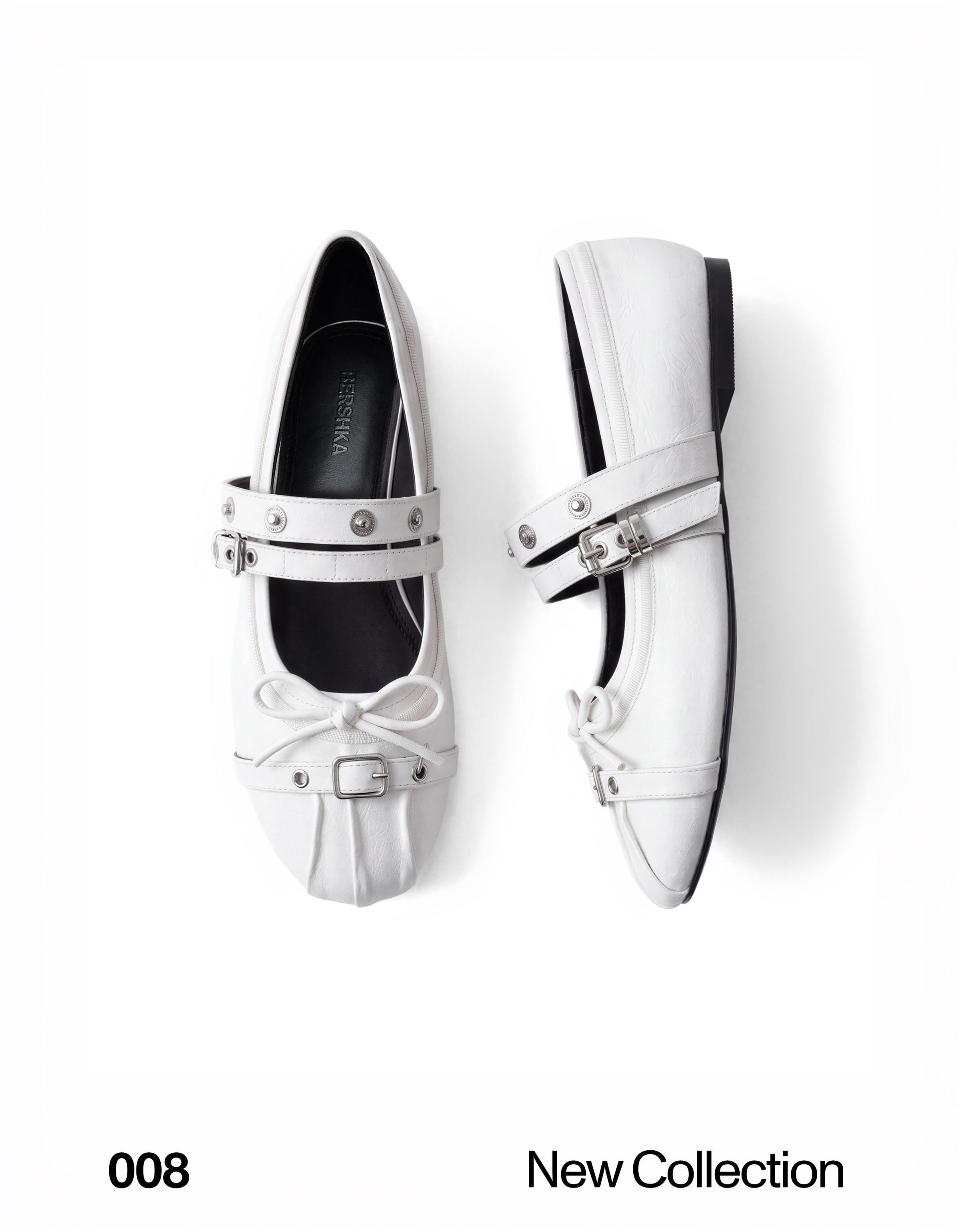 Studded ballerinas — WHITE