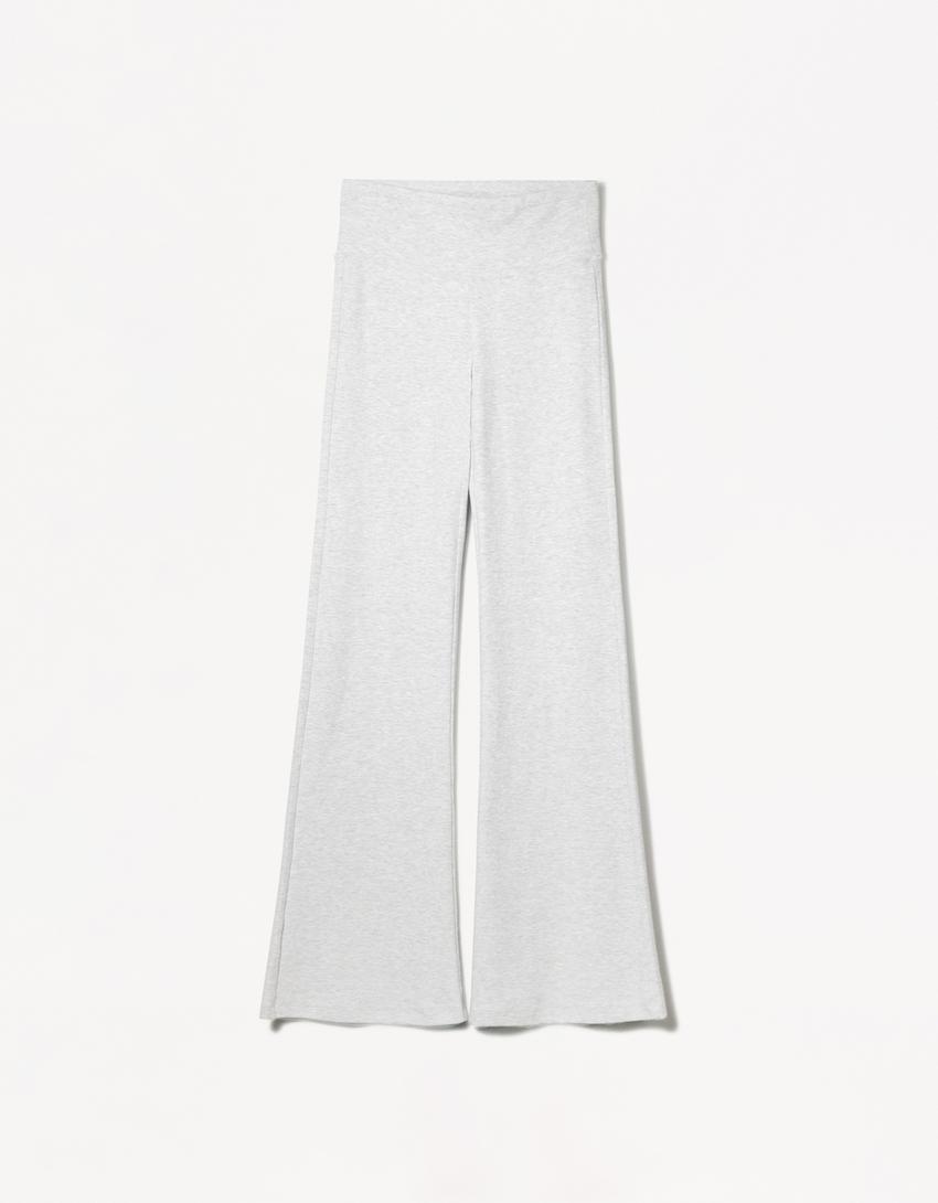 Ensemble top et pantalon flare-Gris-4