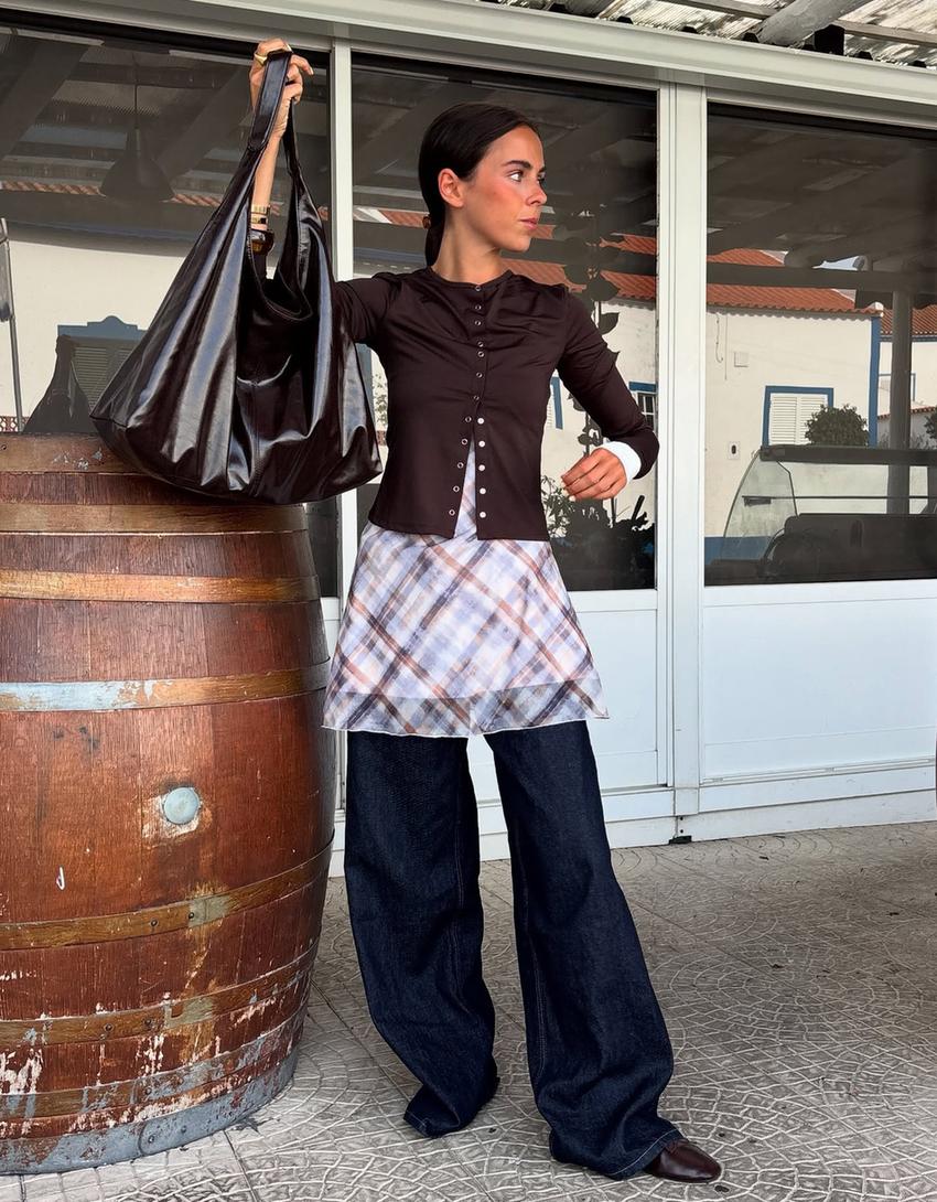 Borsa effetto vernice-Marrone