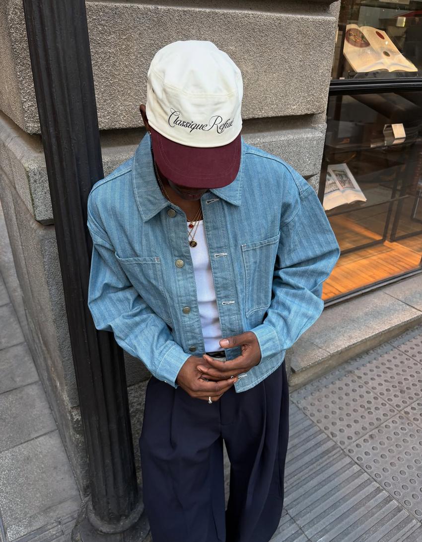 Pantalons barrel amb pinces tailored fit-Blau Marí