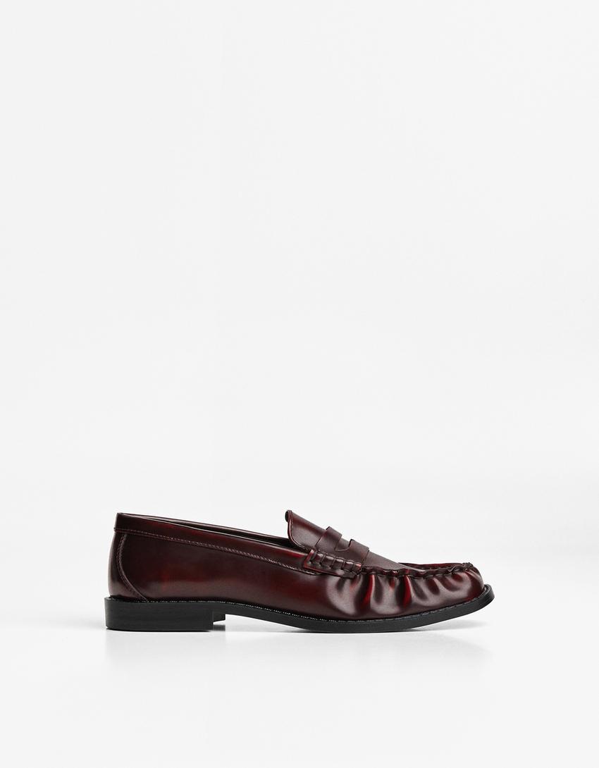 Mocassim detalhe franzido-Grená