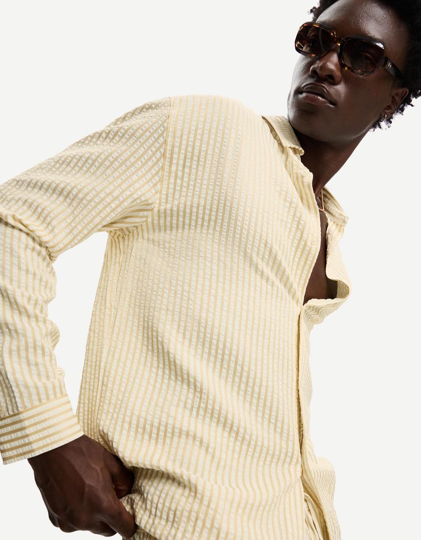 Camisa manga larga rayas-Amarillo-2