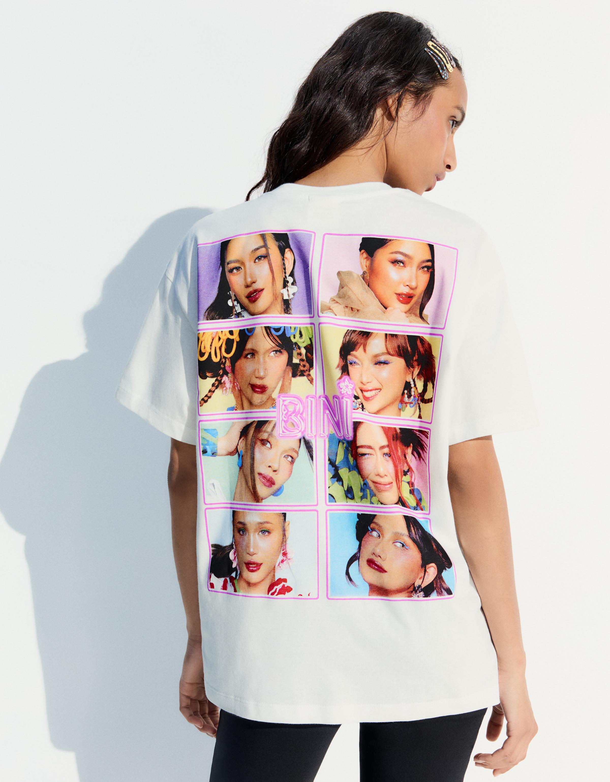 Bershka BINI baskılı oversize tişört görsel 4