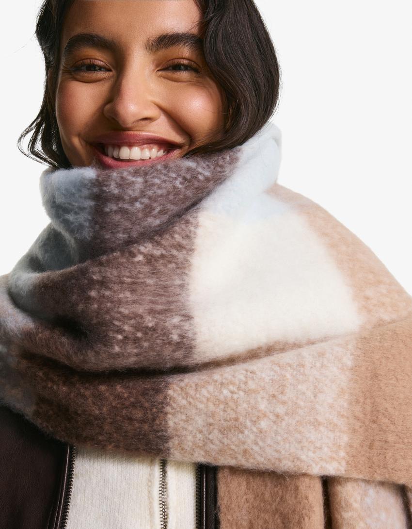 Cachecol aos quadrados-Areia