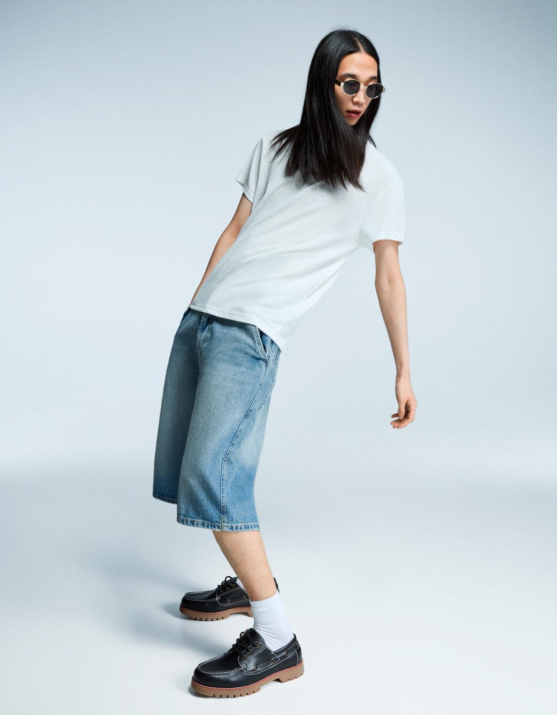 Denim skater Bermuda shorts