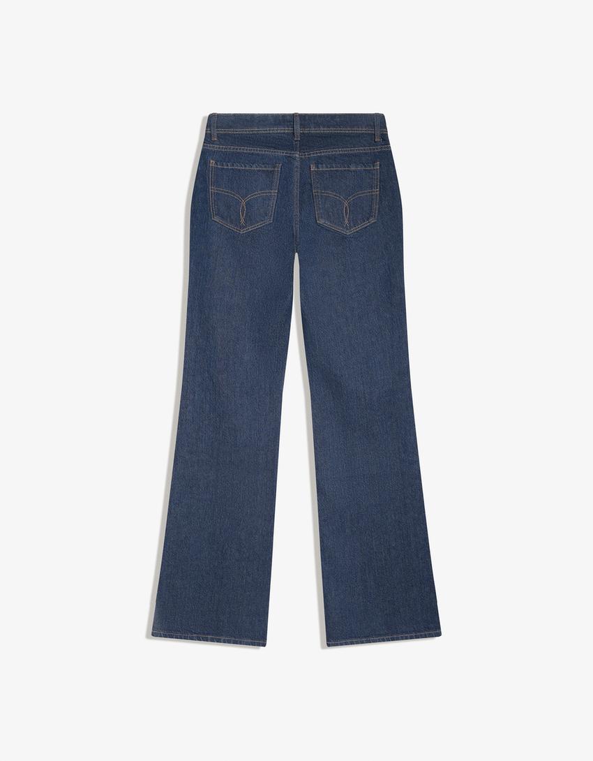 Low-rise boot-cut jeans-Navy