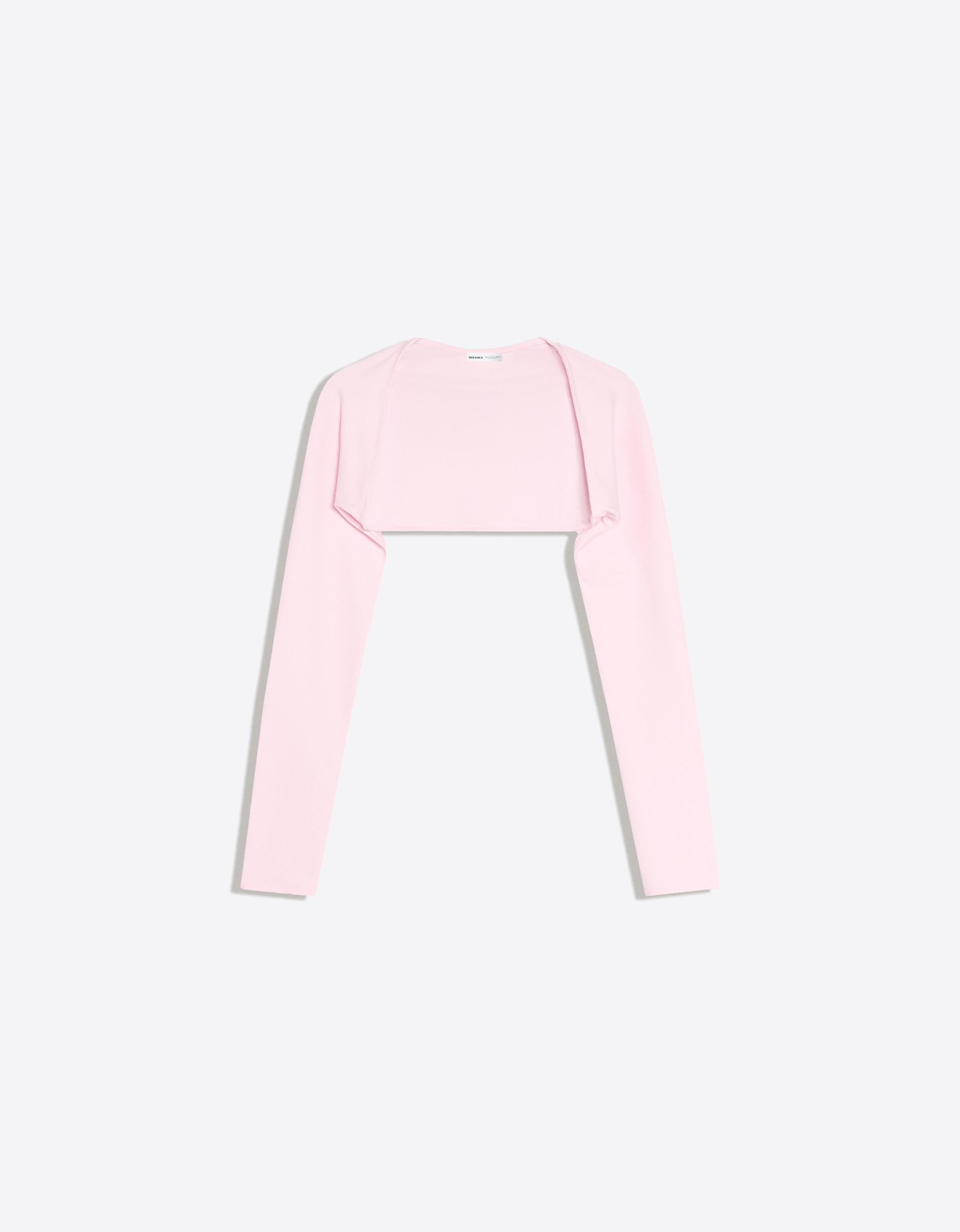 Long-sleeved bolero jumper jacket — Pink
