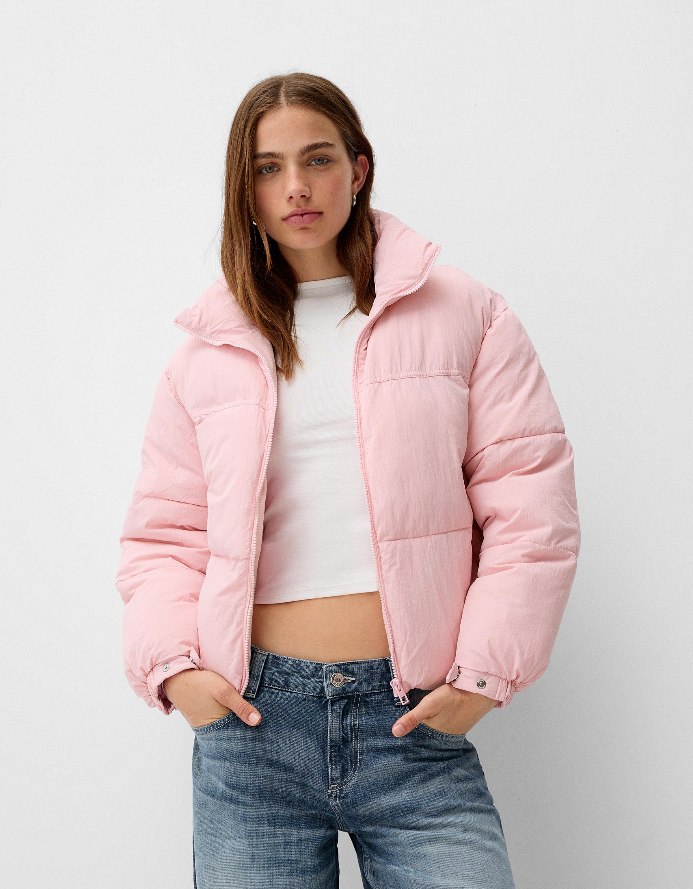 Bershka Puffjacke Damen S Rosa