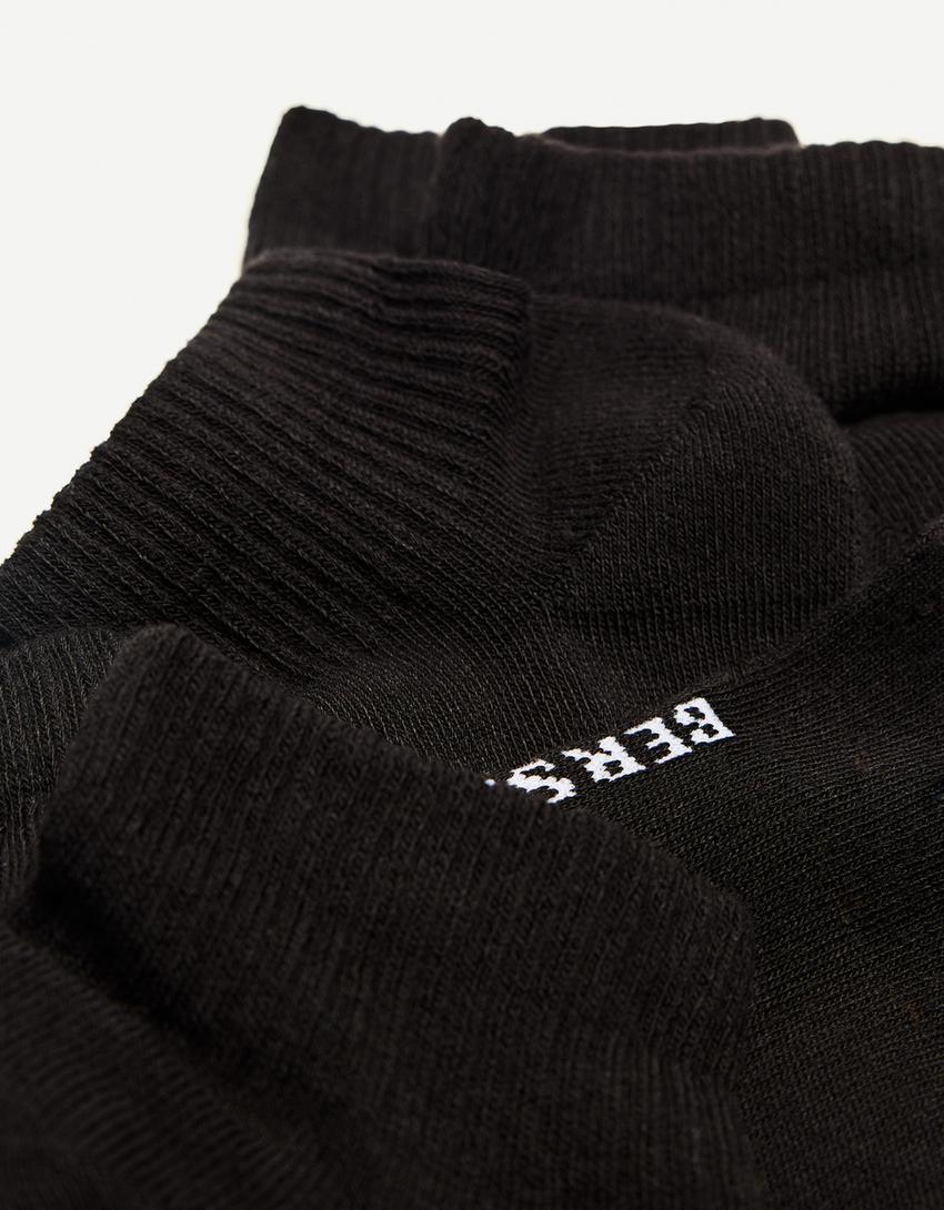 Pack de 3 pares de meias soquetes desportivas-Preto
