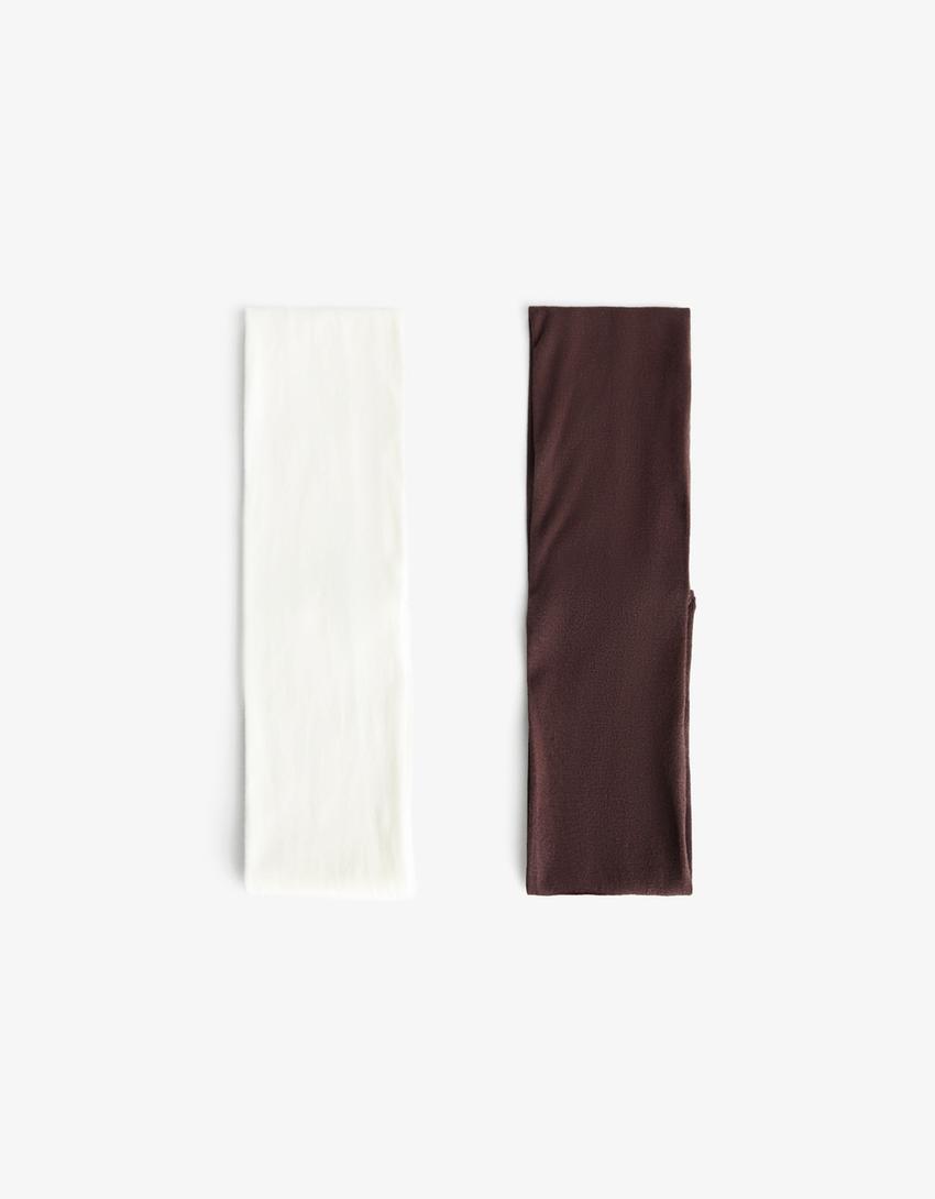 Lot de 2 rubans fourrure-Marron