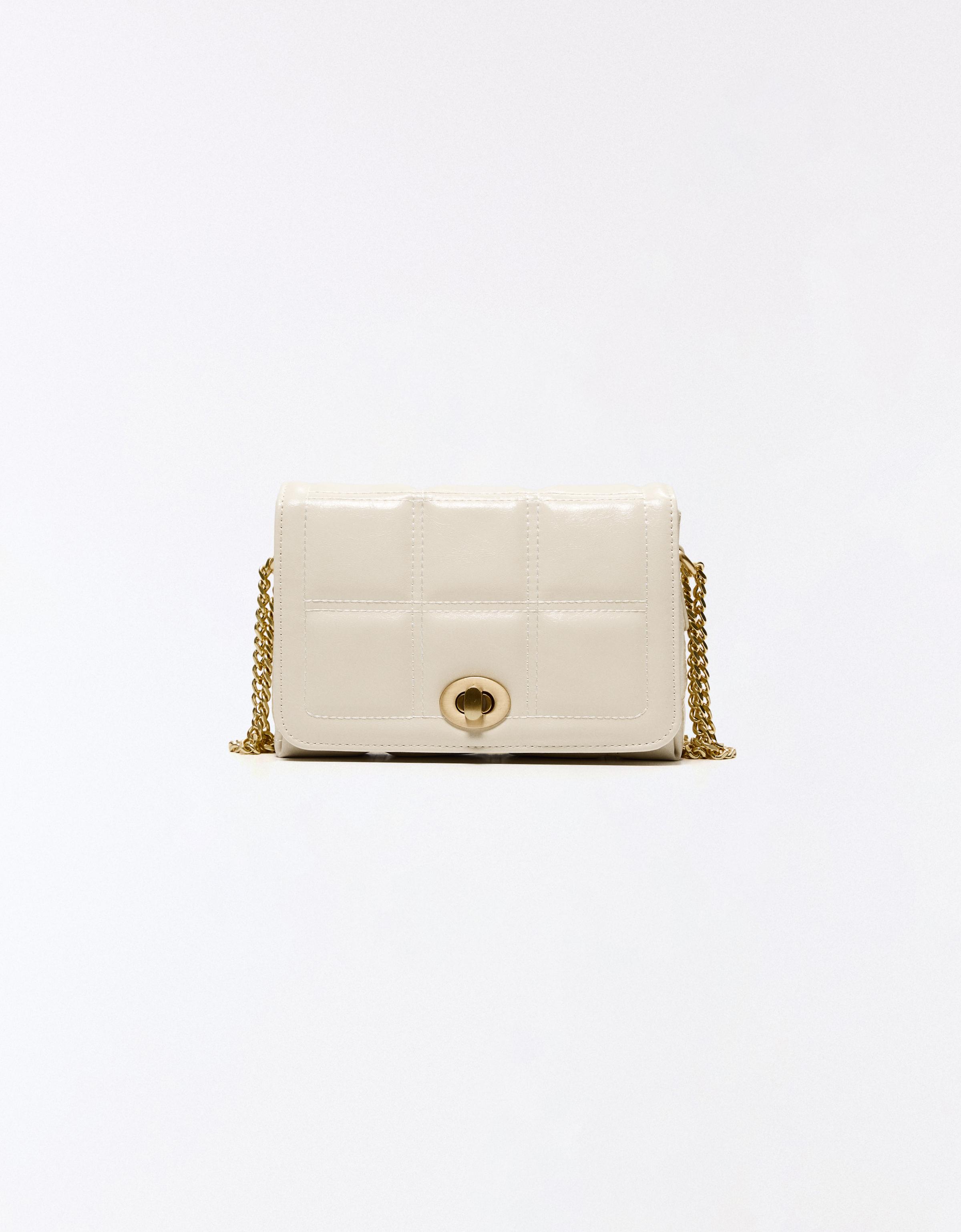 Bolso Mini Acolchado Efecto Piel Mujer Crudo