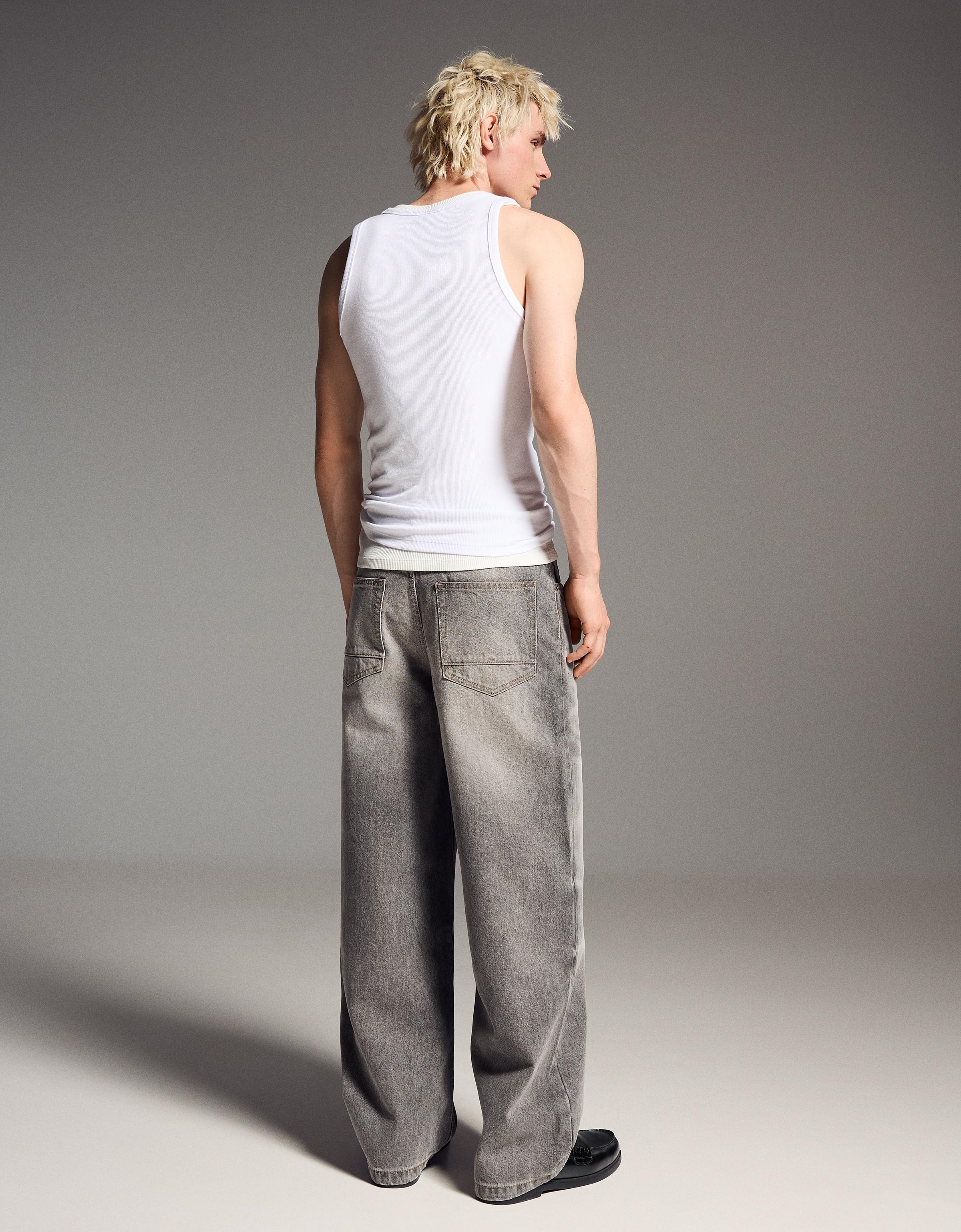 Ribbed vest top — White
