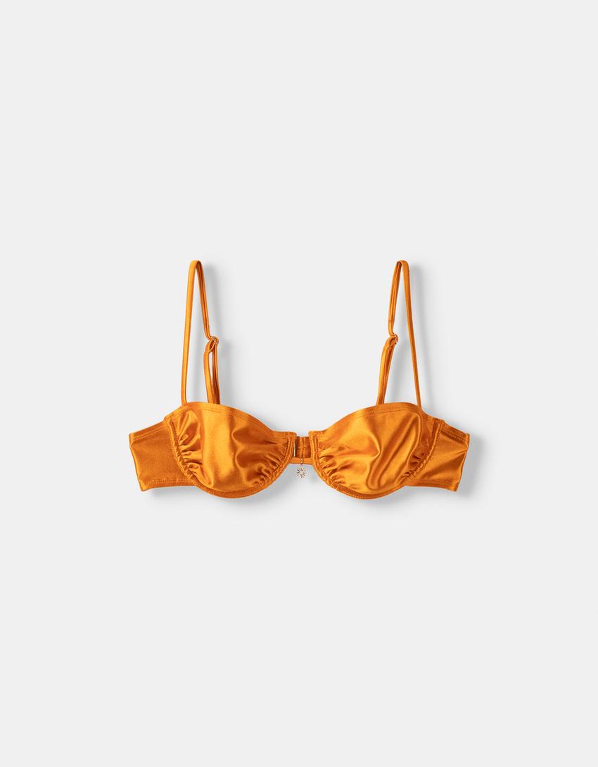 Bikini top with hoop-Orange-4