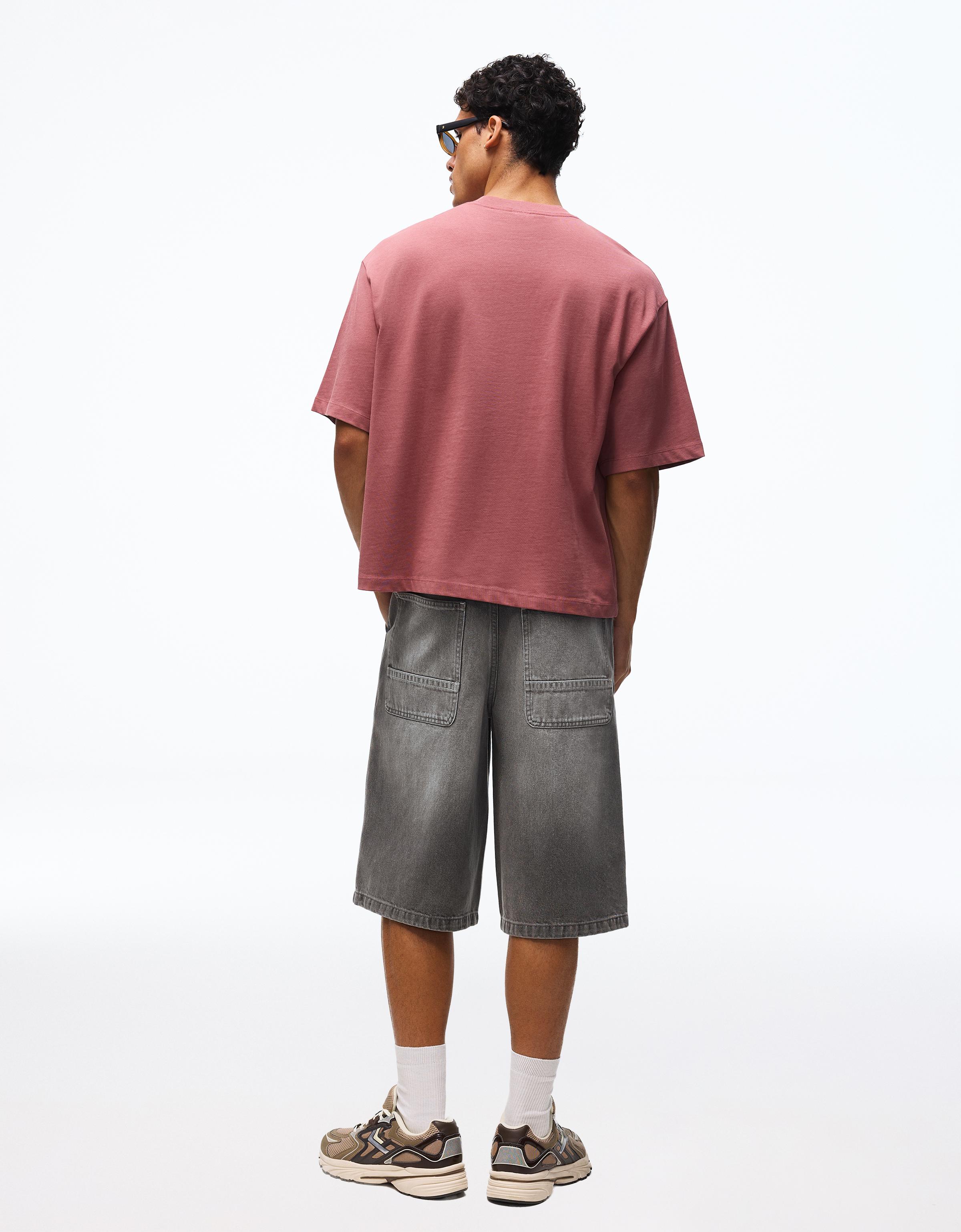 Skater denim Bermuda shorts — Grey