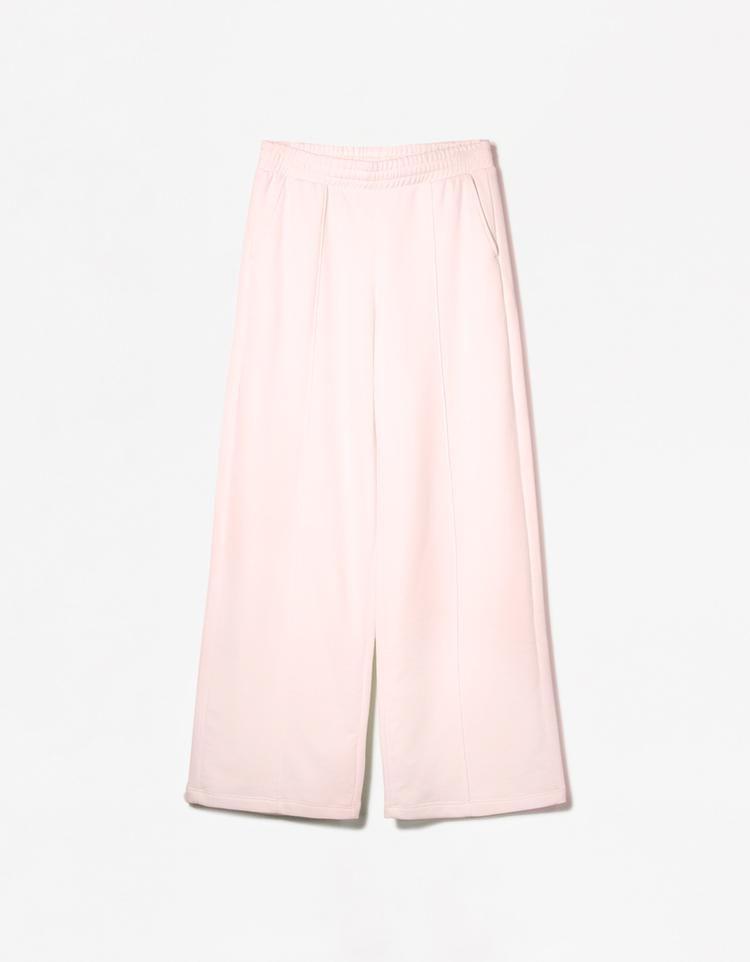 Wide leg plush trousers