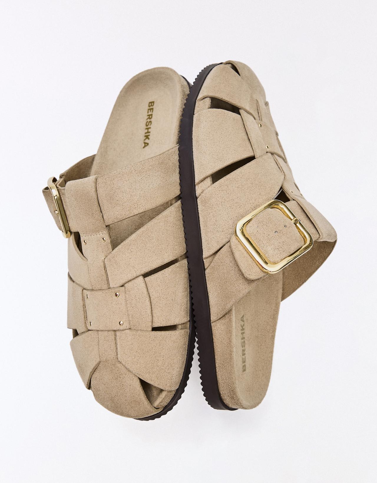 Clog cage sandals — TAUPE