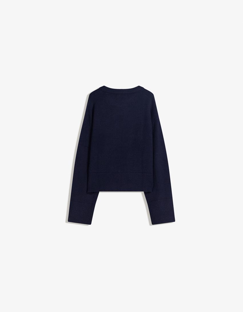 Pull oversize à bord-côte-Bleu