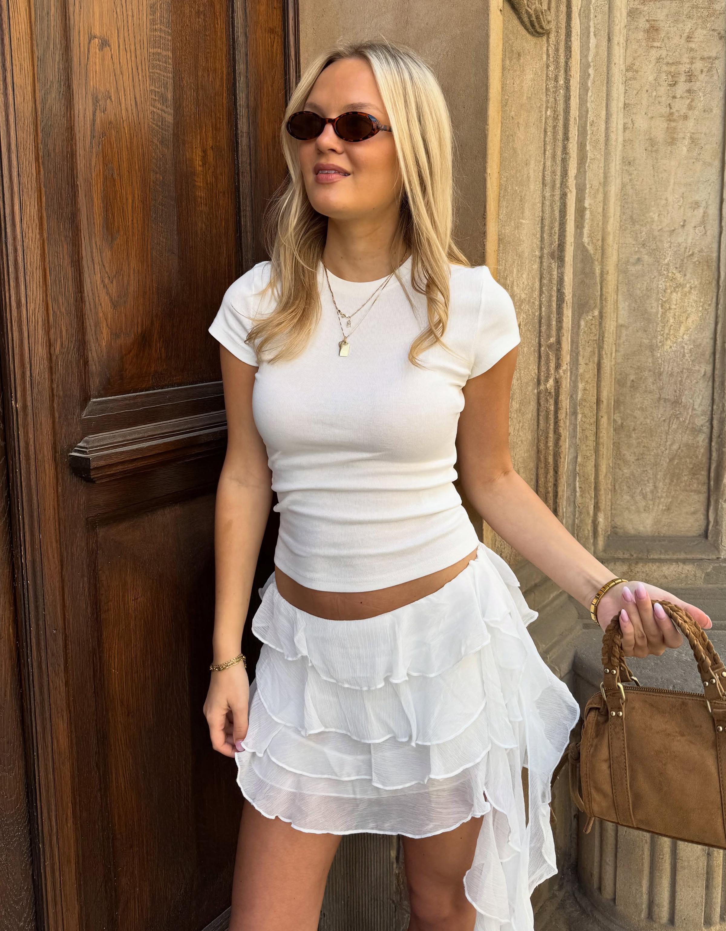 Short sleeve round neck T-shirt — Off white