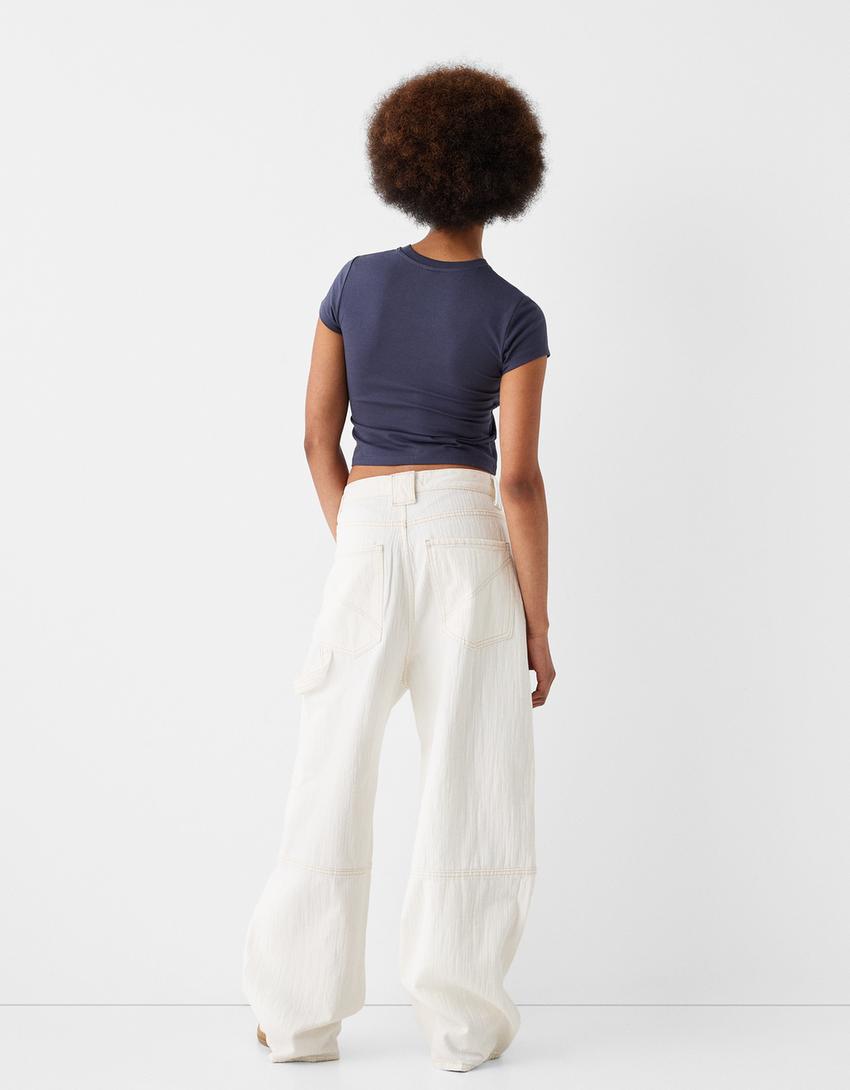 T-shirt manches courtes imprimé-Marine-1