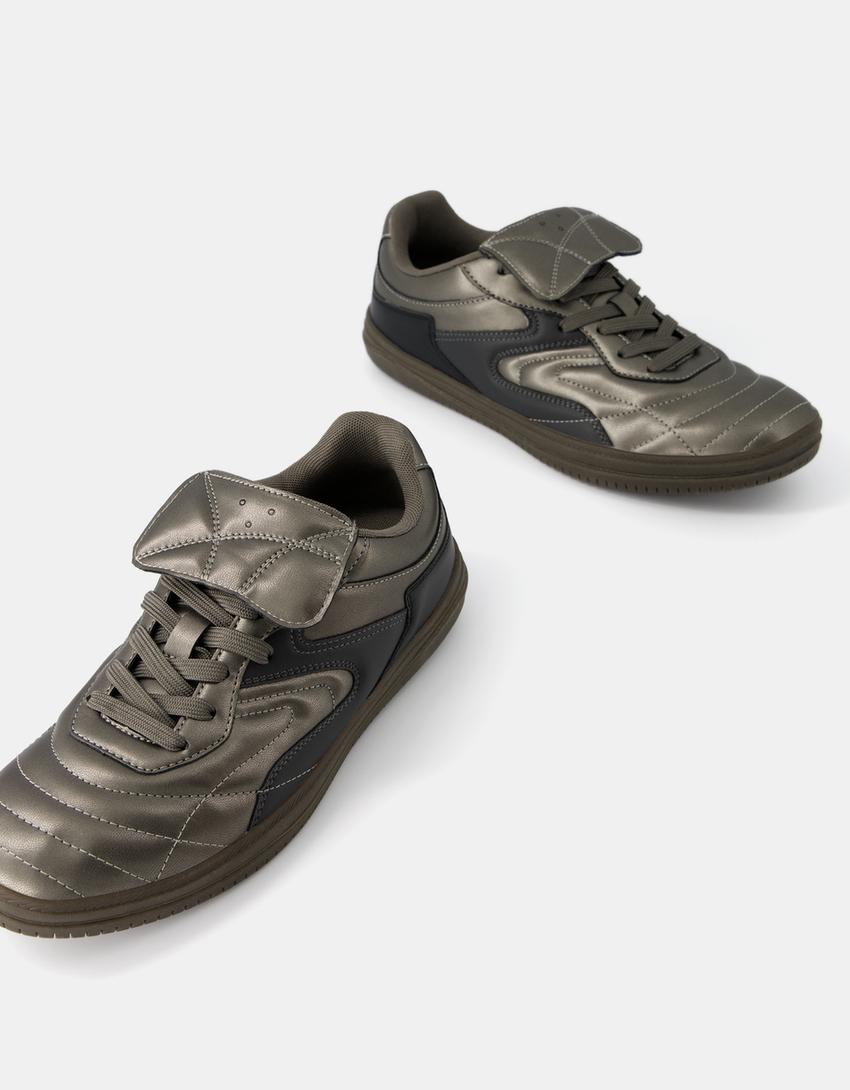 Sapatilhas futebol rétro lingueta-Cinza-2