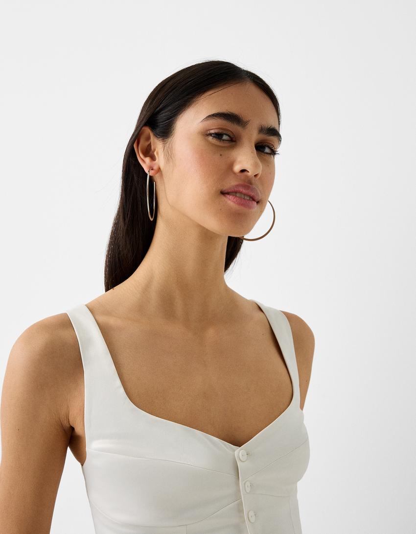 أقراط حلقية Signature Edition-فضي-3