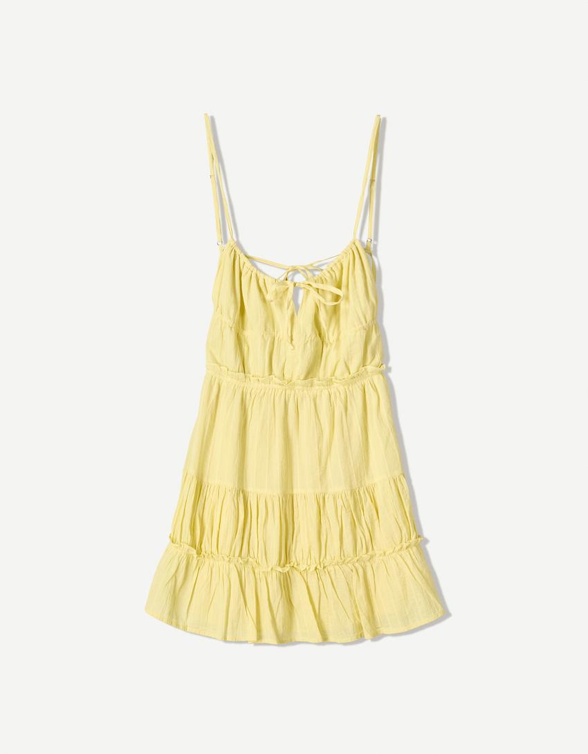 Vestido mini vuelo-Verde