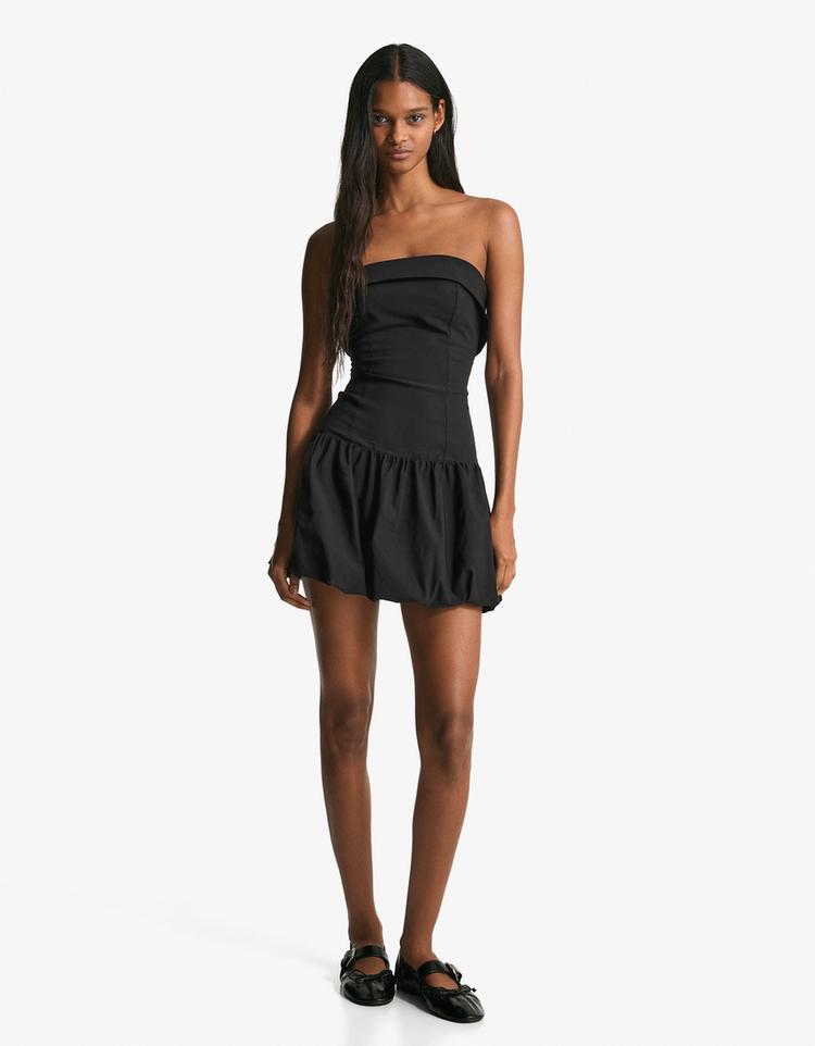 Vestido mini bandeau globo