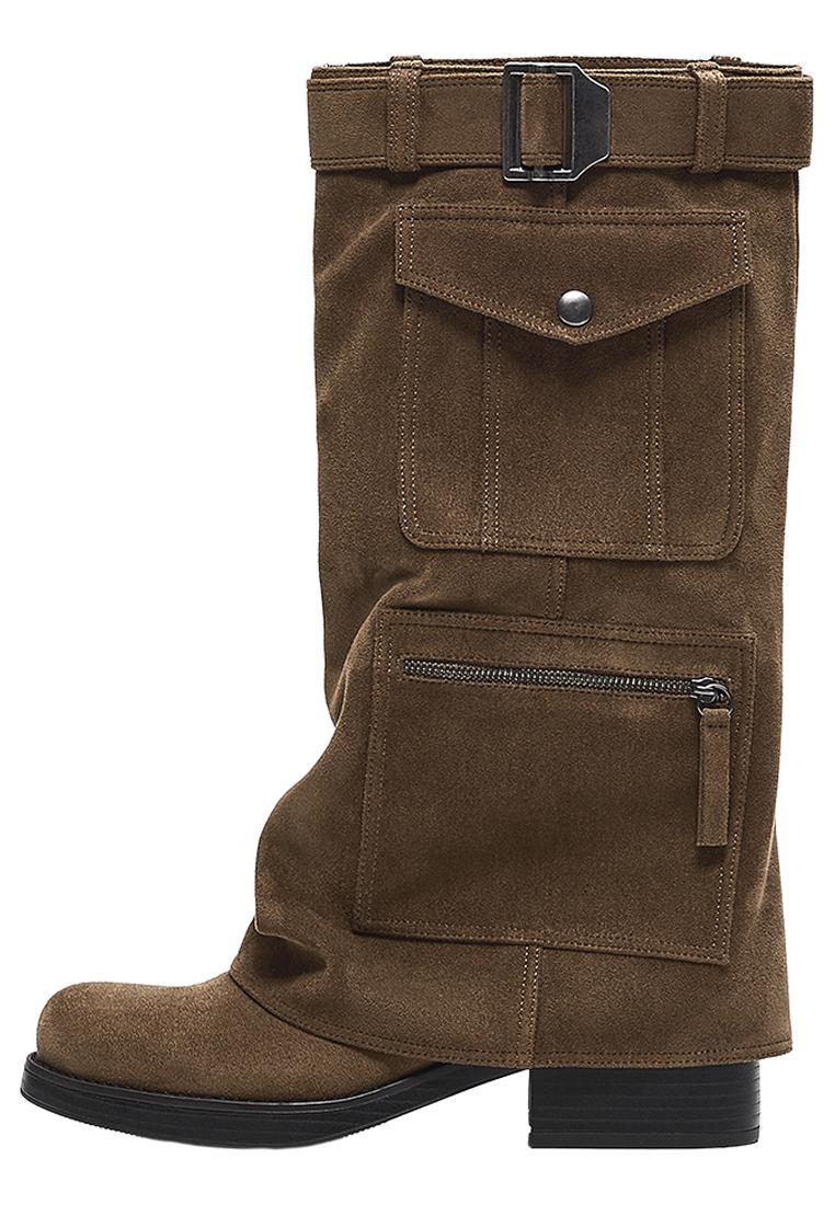 Flat boot with trouser pockets — Brown