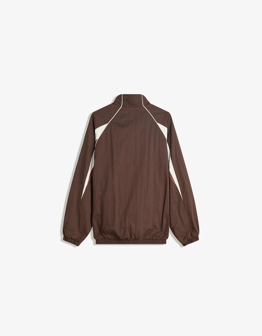 Chaqueta cremallera ligera-Marrón-2
