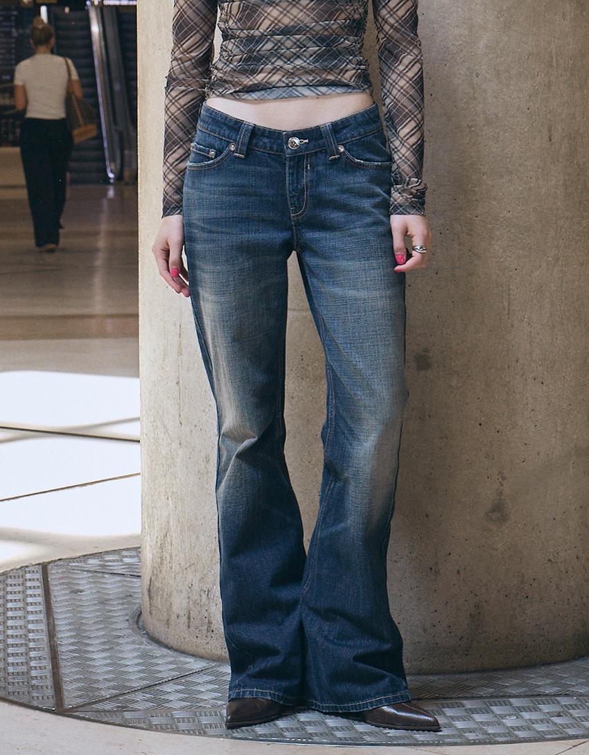 Baggy jeans med svaj-Lyseblå-2
