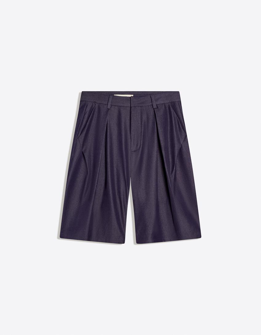 Baggy Bermuda shorts-Dark blue