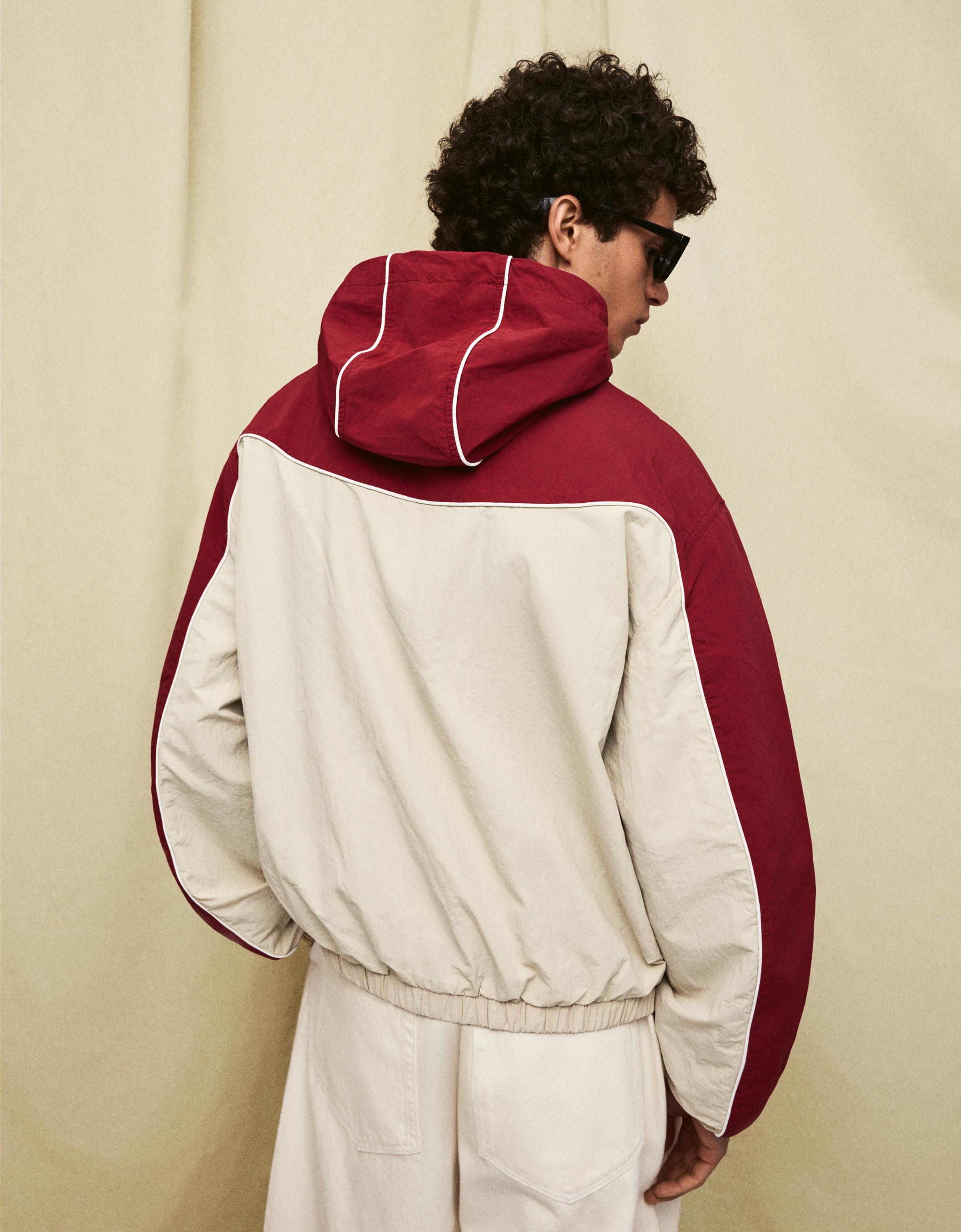 Hooded windbreaker jacket — Red