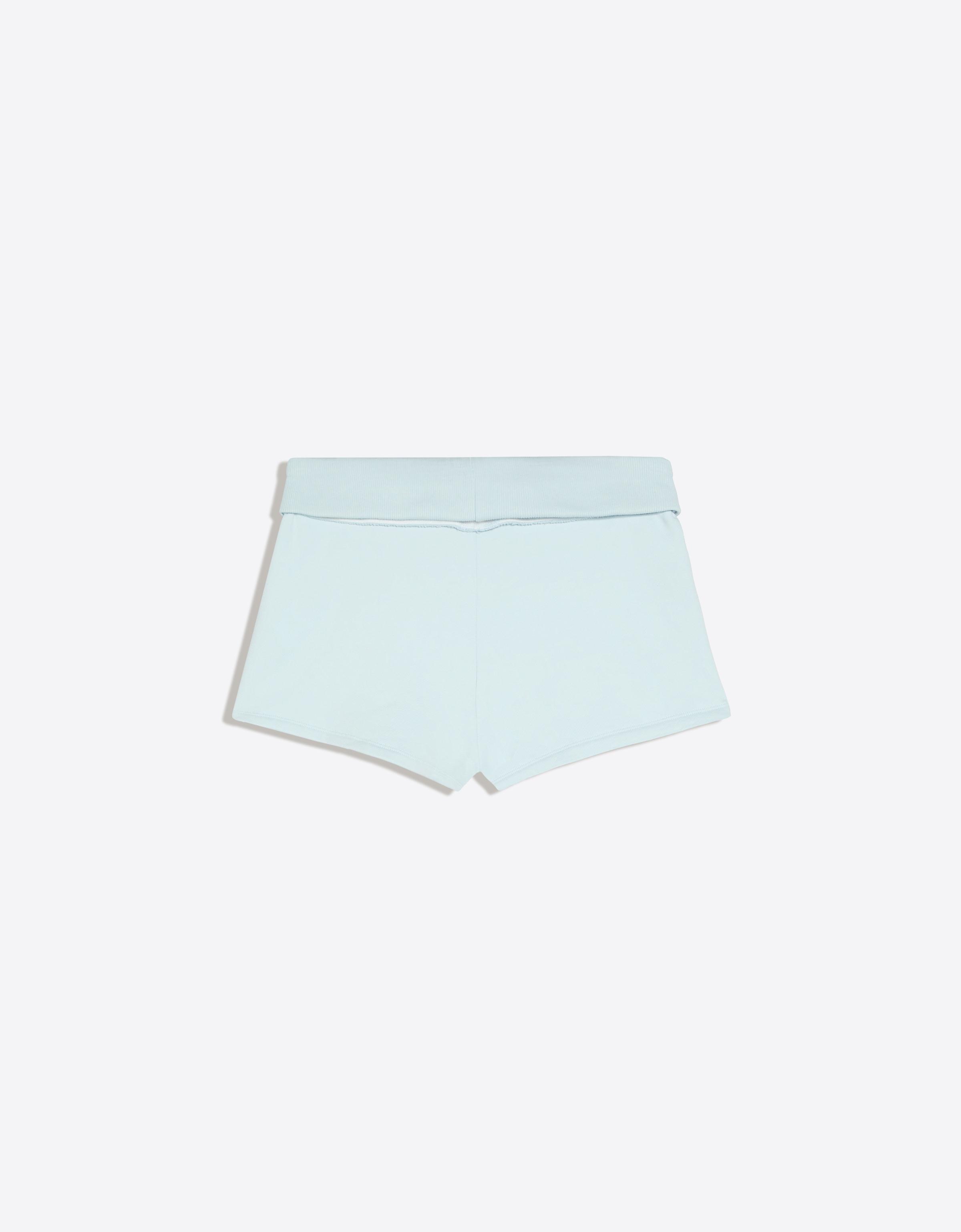 Plush shorts with turn-up waist — Light blue