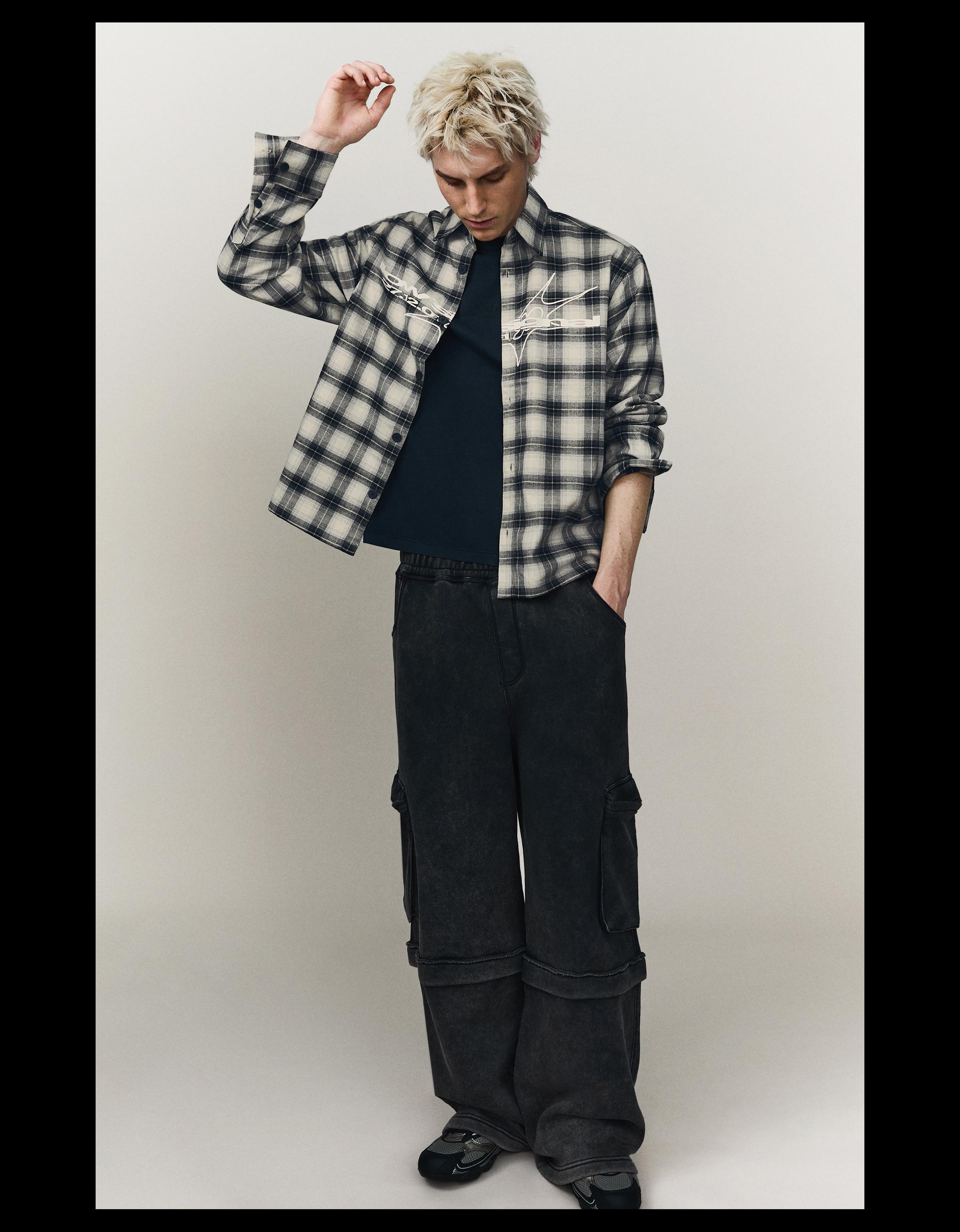 Uzun kollu kareli gömlek