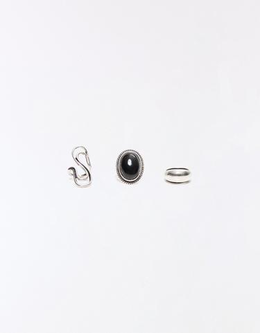 Pack of 3 stone rings — Silver 3